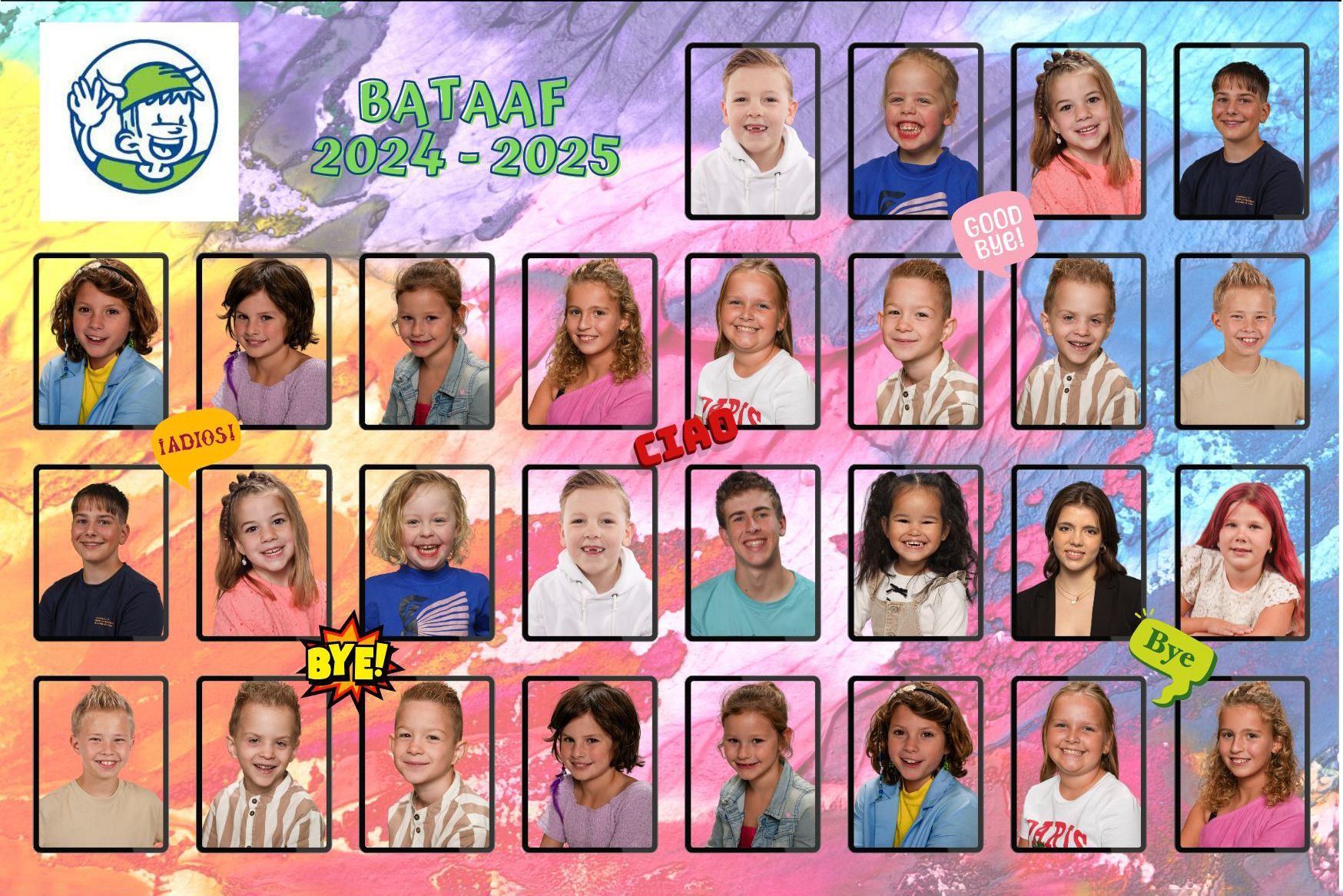 schoolfoto, groepsfoto, klassenfoto, afscheidsfoto, groep 8 foto, koppenkaart