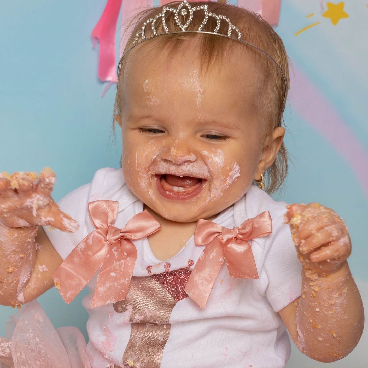Cakesmash fotoshoot Tiel, roze, prinses thema
