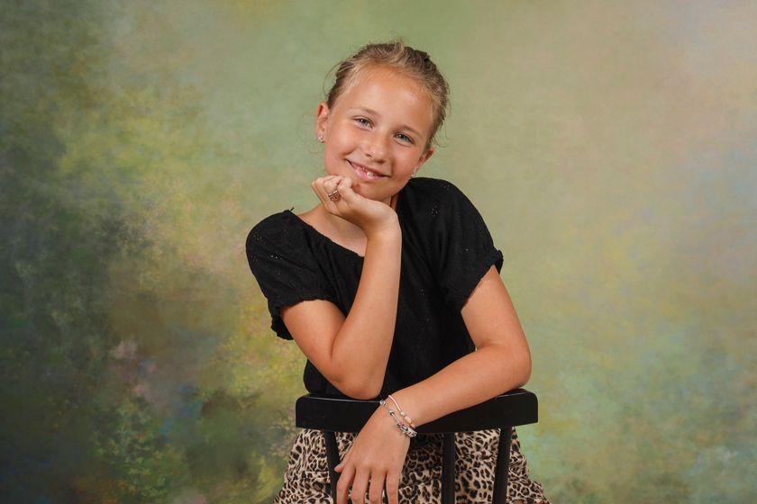 schoolfoto groene achtergrond