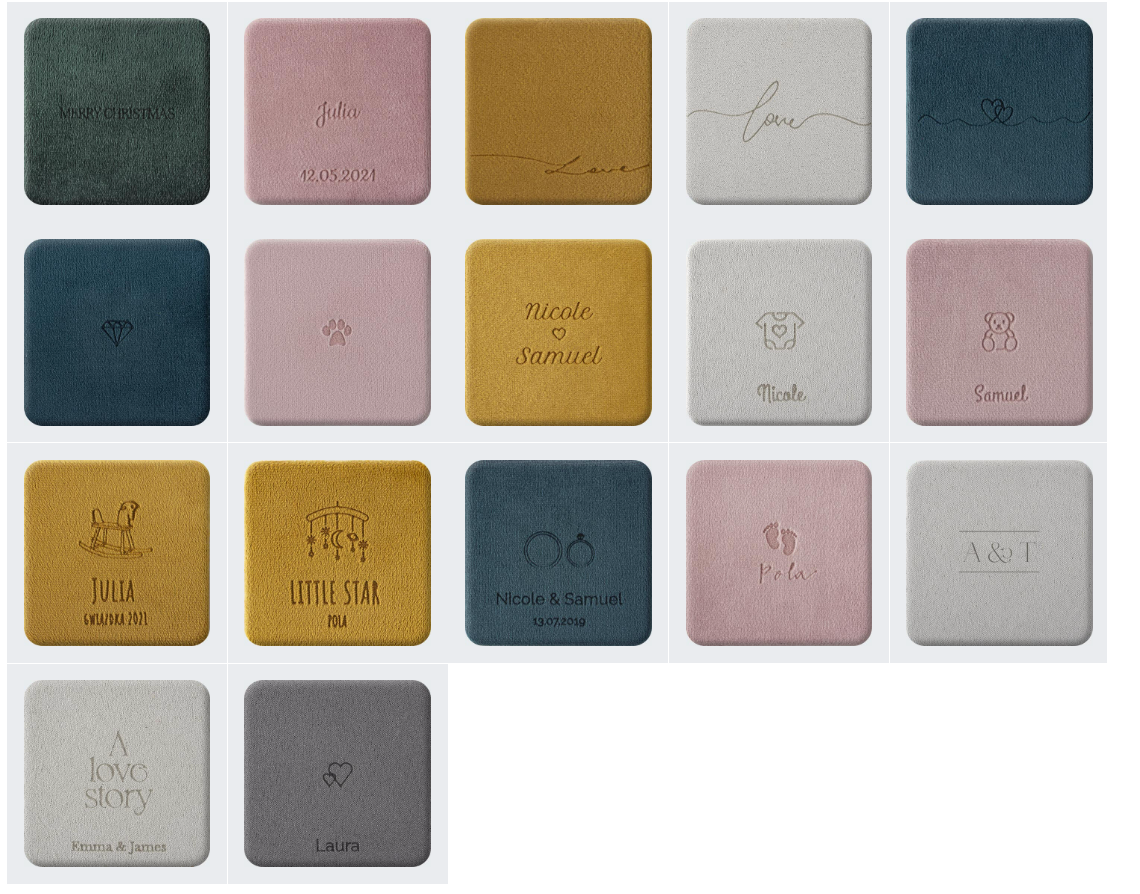 verschillende bedrukkingen en teksten