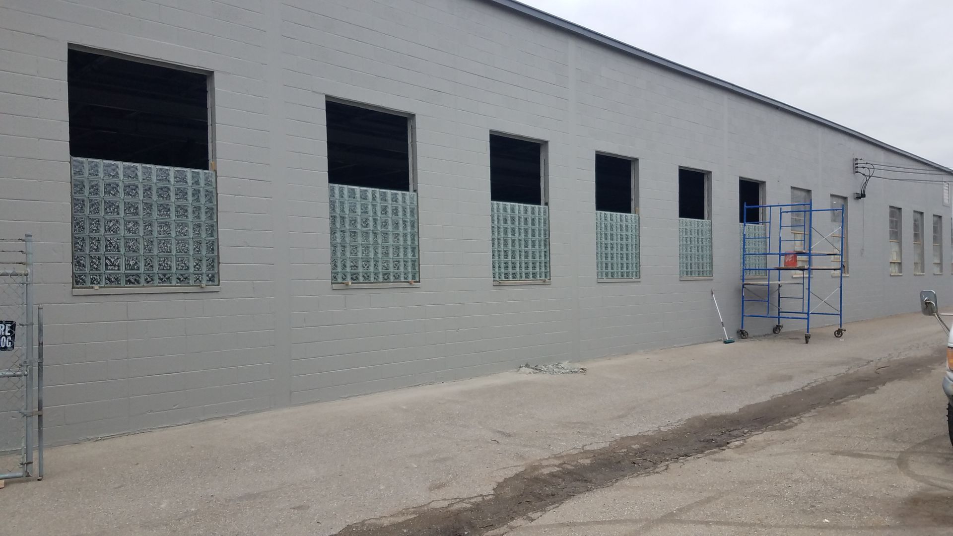 A building with a lot of windows is being built