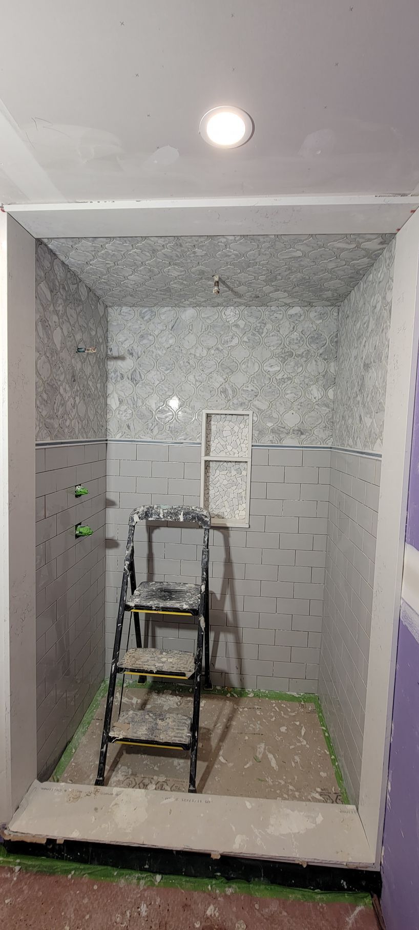 There is a ladder in the middle of the room.