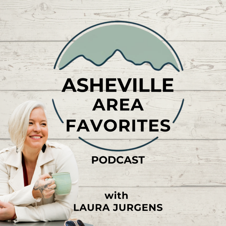 Logo for Asheville Area Favorites, a podcast highlighting local small business owners. Amalia Grannis, founder of Move It or Lose It, was featured on an episode where she delved into the origin story of Move It or Lose It, how our company turns moving into a healing experience, and how community connections keep the company thriving.