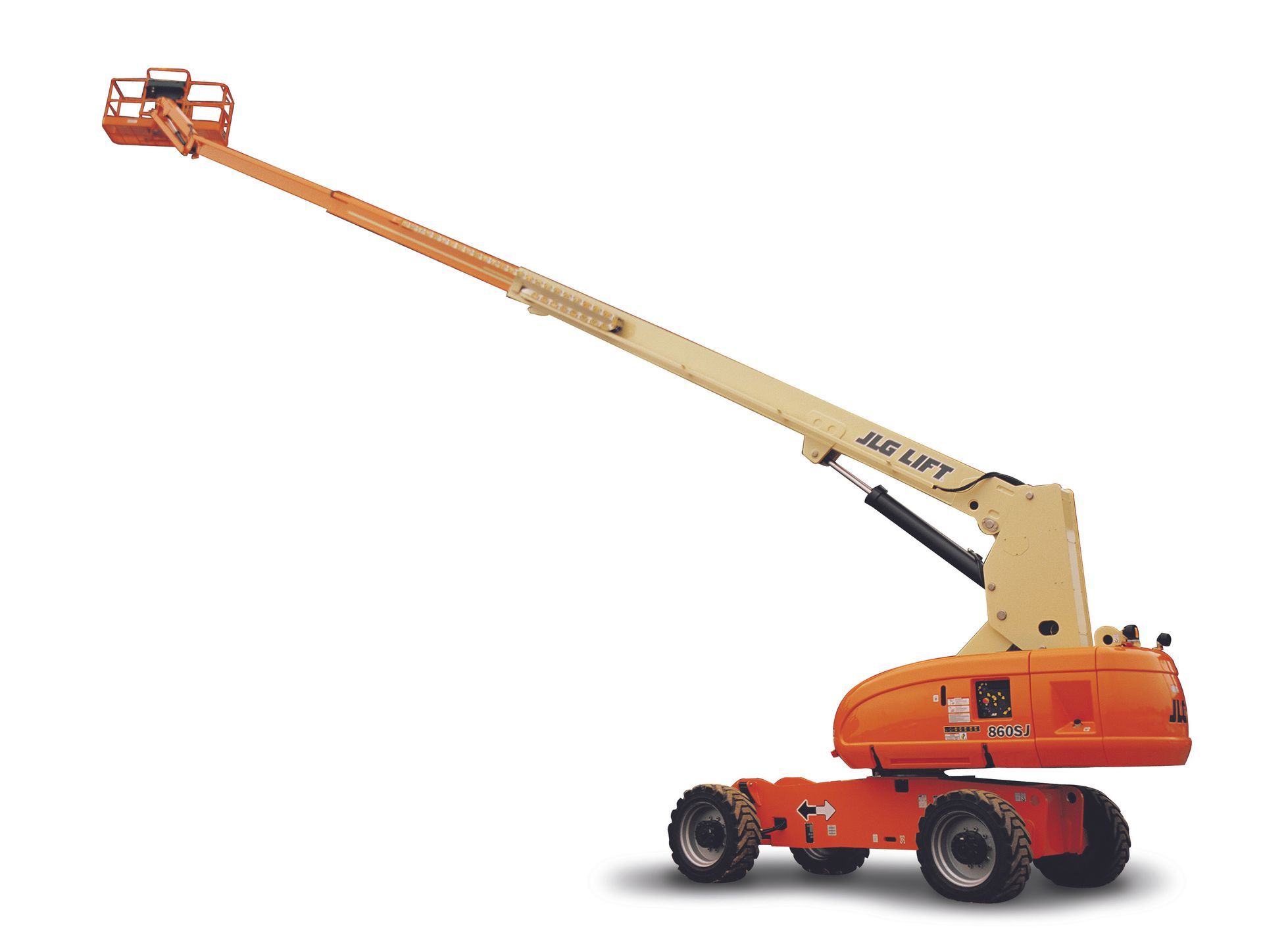 A jlg aerial lift is shown on a white background.