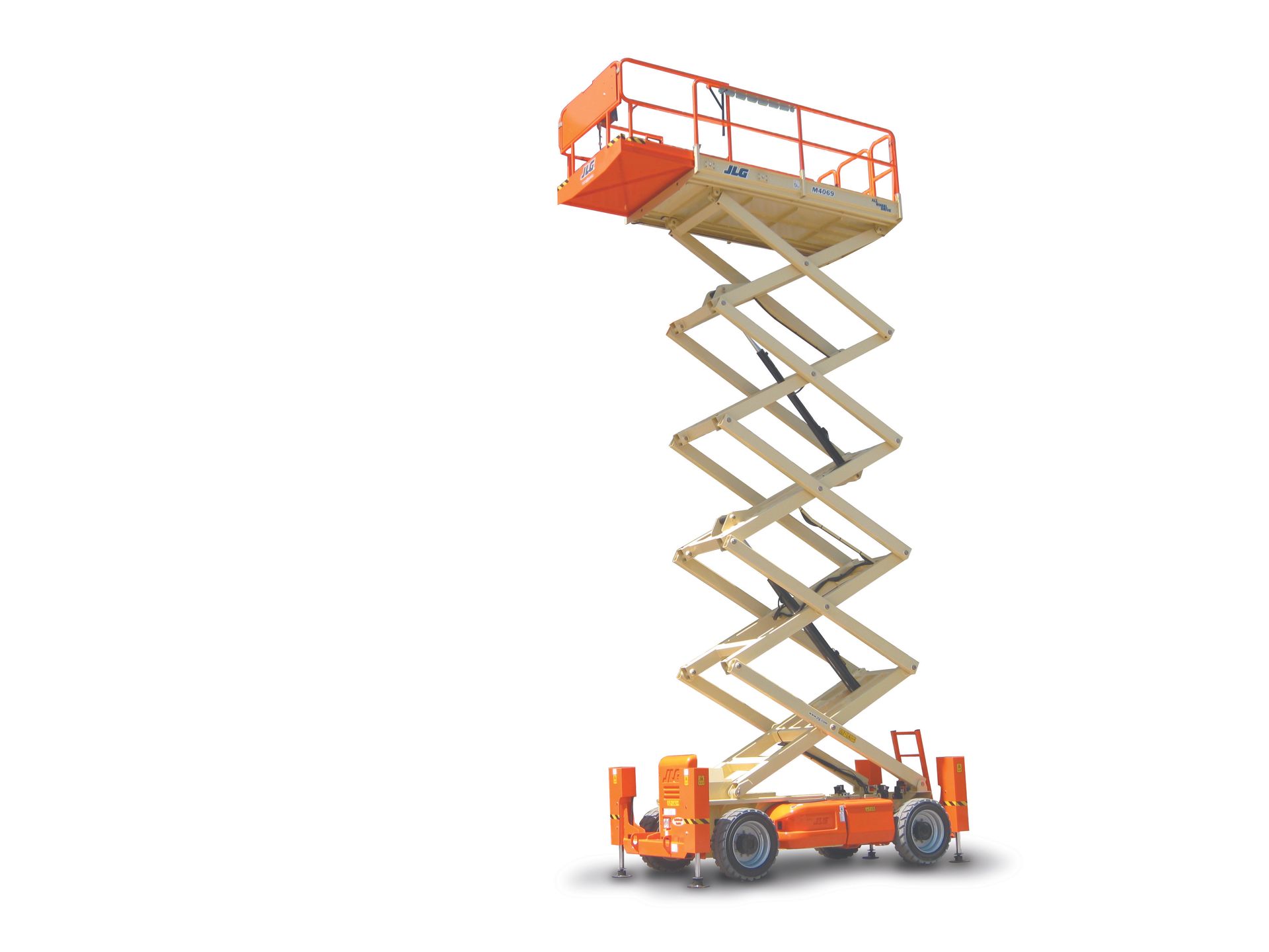 A jlg aerial lift is shown on a white background.
