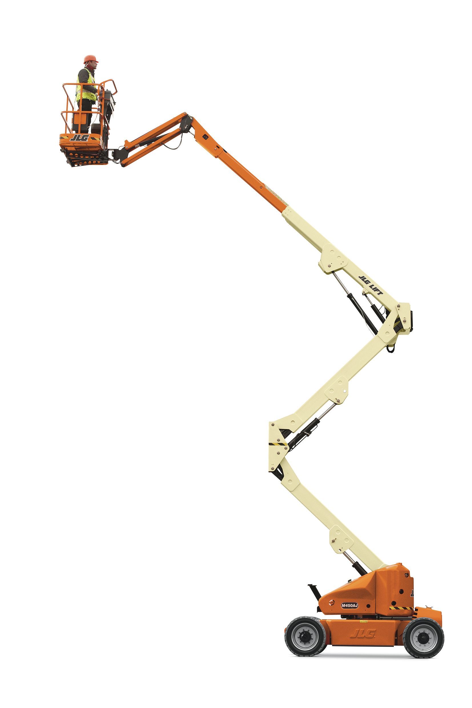 A jlg ultra boom lift is shown on a white background.