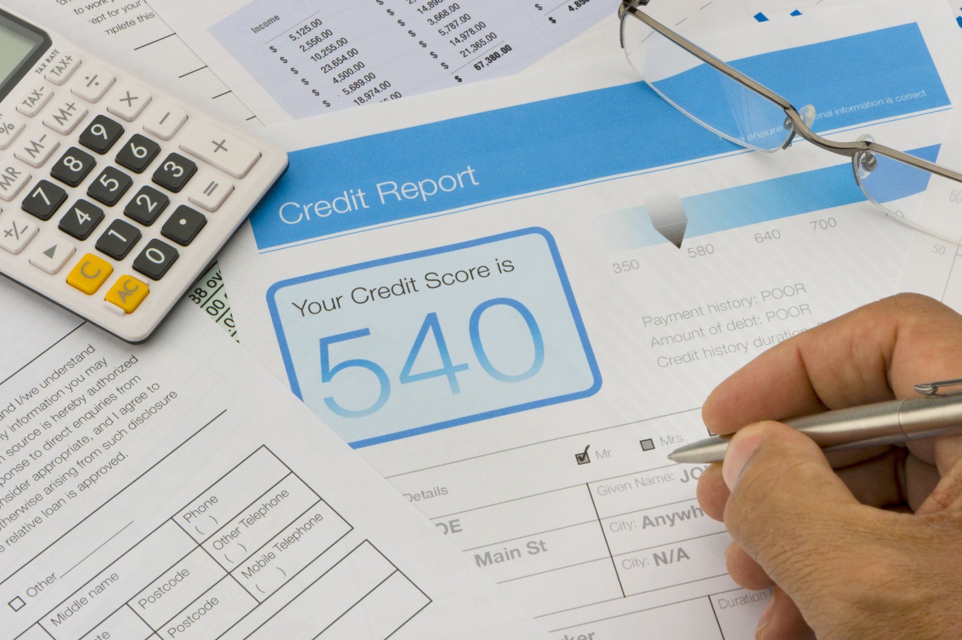 Credit Report Form On A Desk With Other Paperwork - Albuquerque, NM - Credit Rescue Inc.