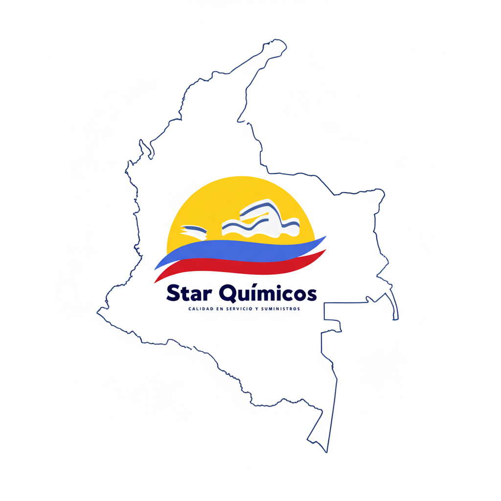 Icono de mapa de Colombia con logo Star Quimicos
