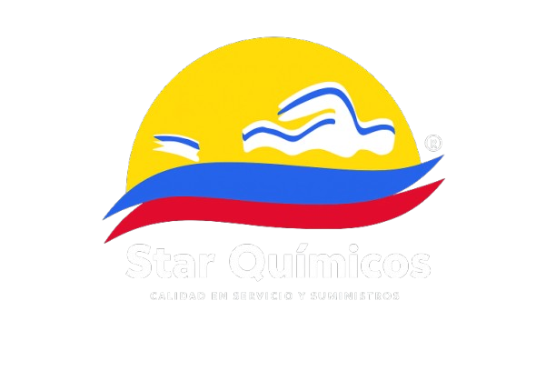 Logo principal de Star Químicos en color azul, especialistas en productos y accesorios para piscinas en Colombia.