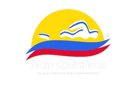 Logo principal de Star Químicos en color azul, especialistas en productos y accesorios para piscinas en Colombia.
