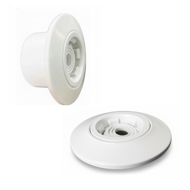 Boquilla de inyección para piso de piscina, distribuida por Star Químicos. Favorece la circulación y limpieza del agua.