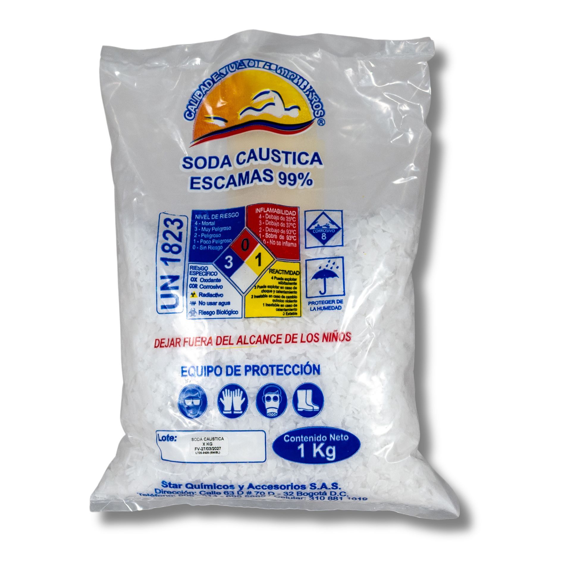 Soda cáustica Star Químicos: eleva pH rápidamente sin modificar alcalinidad, limpieza profunda de piscinas