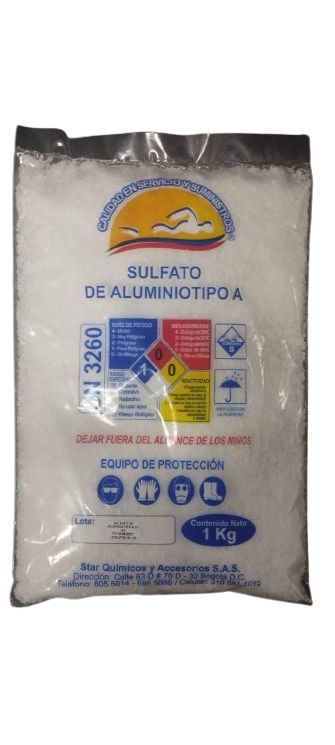 Sulfato de aluminio clarificador para piscinas Star Químicos: reduce pH y genera flóculos pesados