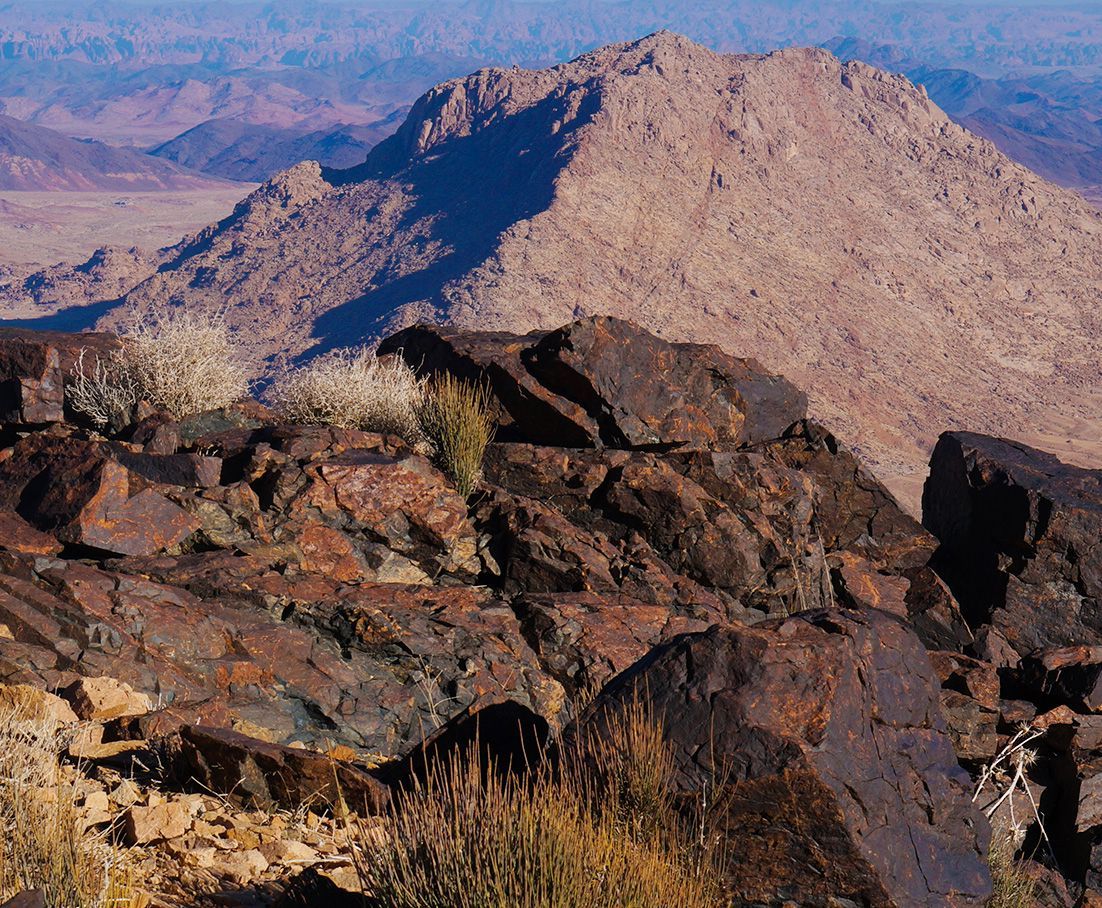 Basalt rock on peak of Jabal Maqla