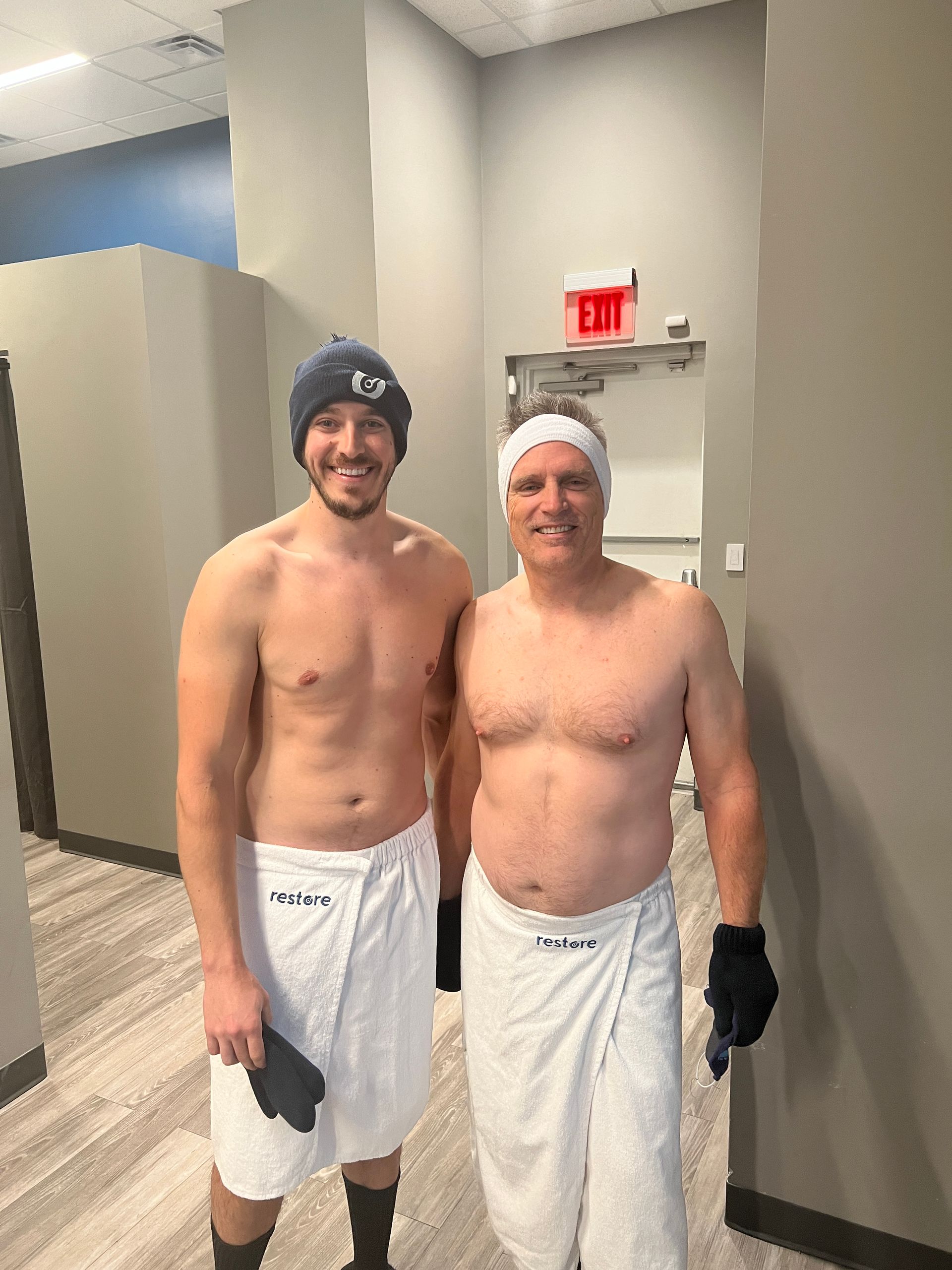 The two men are cryotherapy pioneers Skyler Scarlett and Jim Donnelly 
