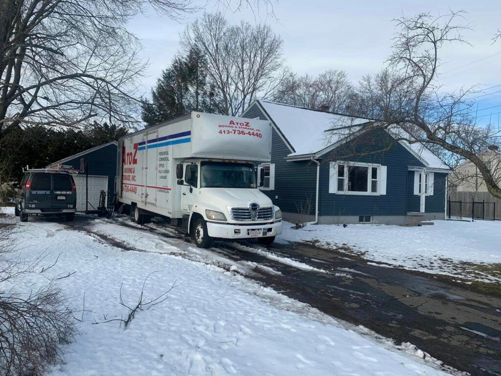 Truck Parked in Snow | West Springfield, MA | A to Z Moving & Storage