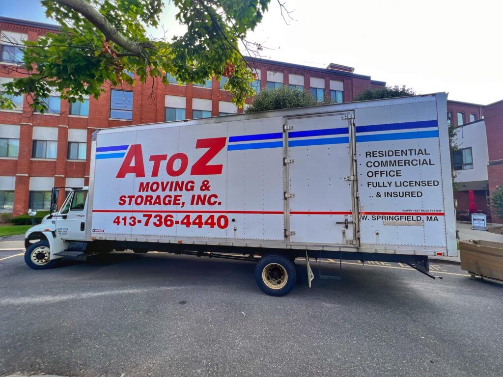 Moving Truck on School Building | West Springfield, MA | A to Z Moving & Storage