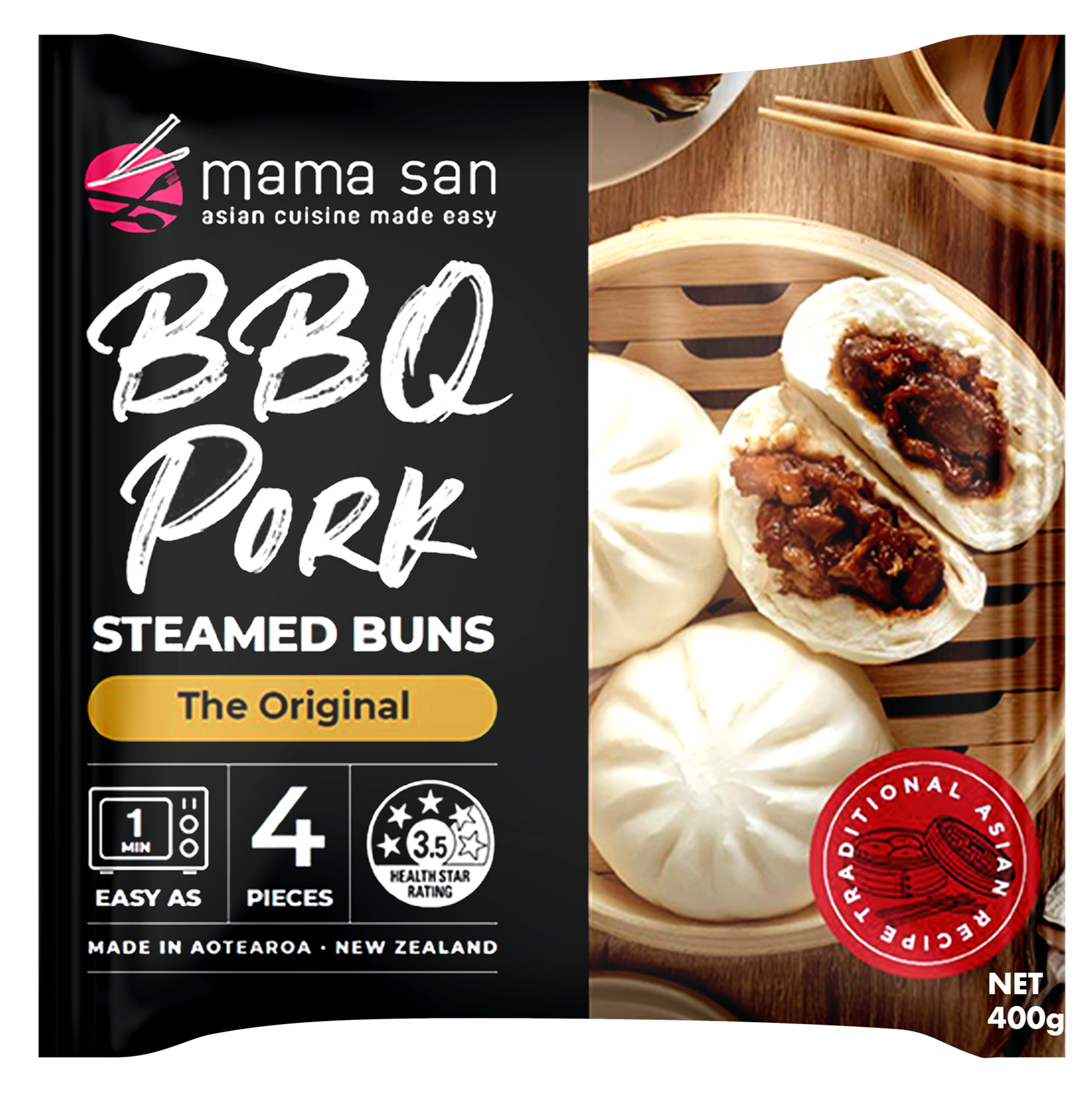 mama san Frozen Steamed Buns BBQ Pork