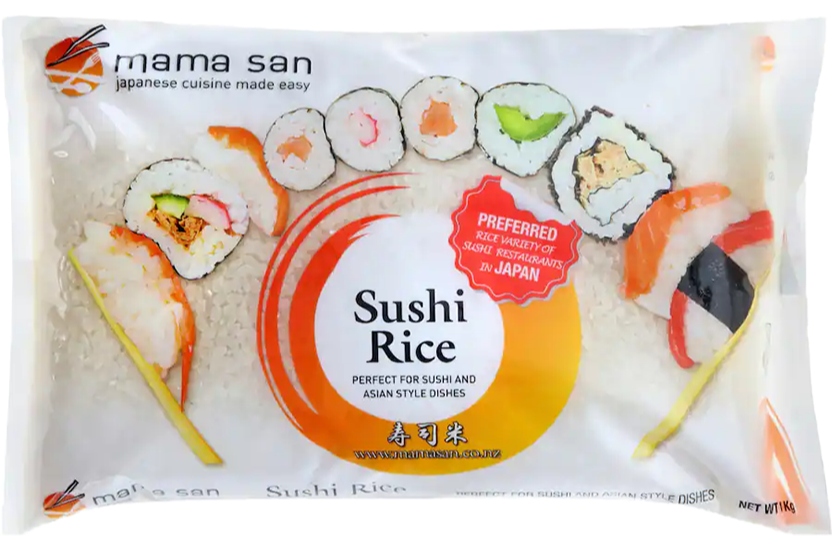 A bag of mama san sushi rice 
