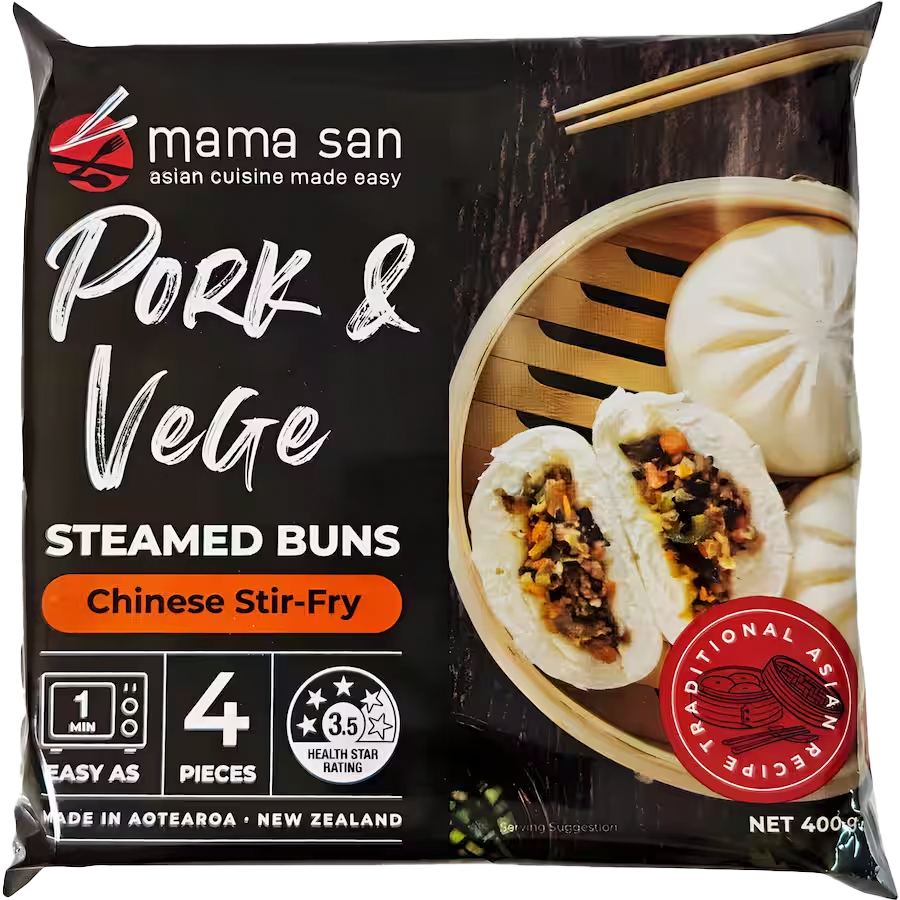 mama san Frozen Steamed Buns Pork & Vege