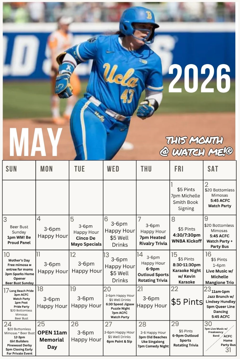 Watch Me! May 2026 Events Calendar