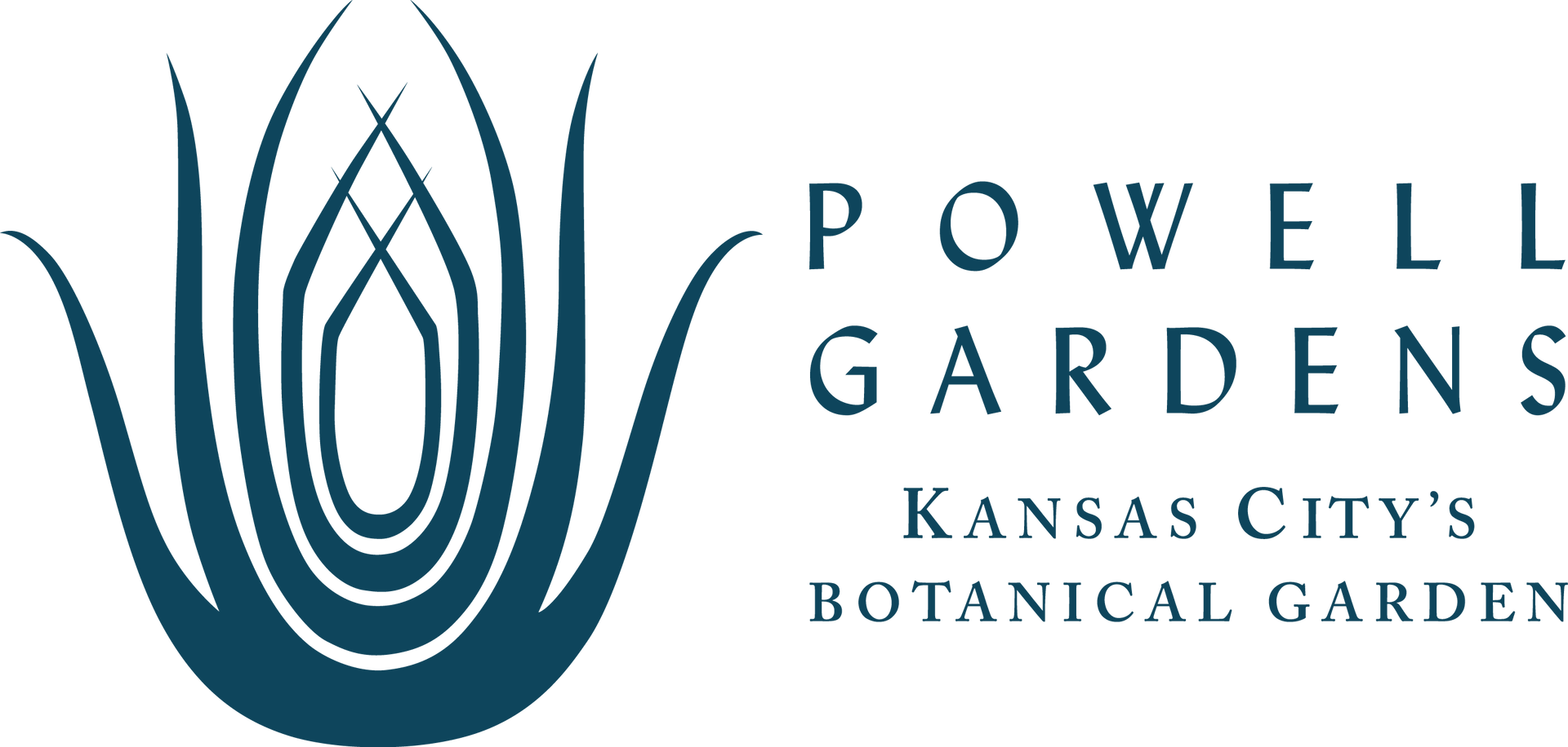 The logo for powell gardens kansas city 's botanical garden