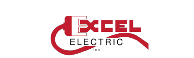 Logo for Excel Electric, Inc. features red stylized "E" forming plug, with "EXCEL" and "ELECTRIC" in red.