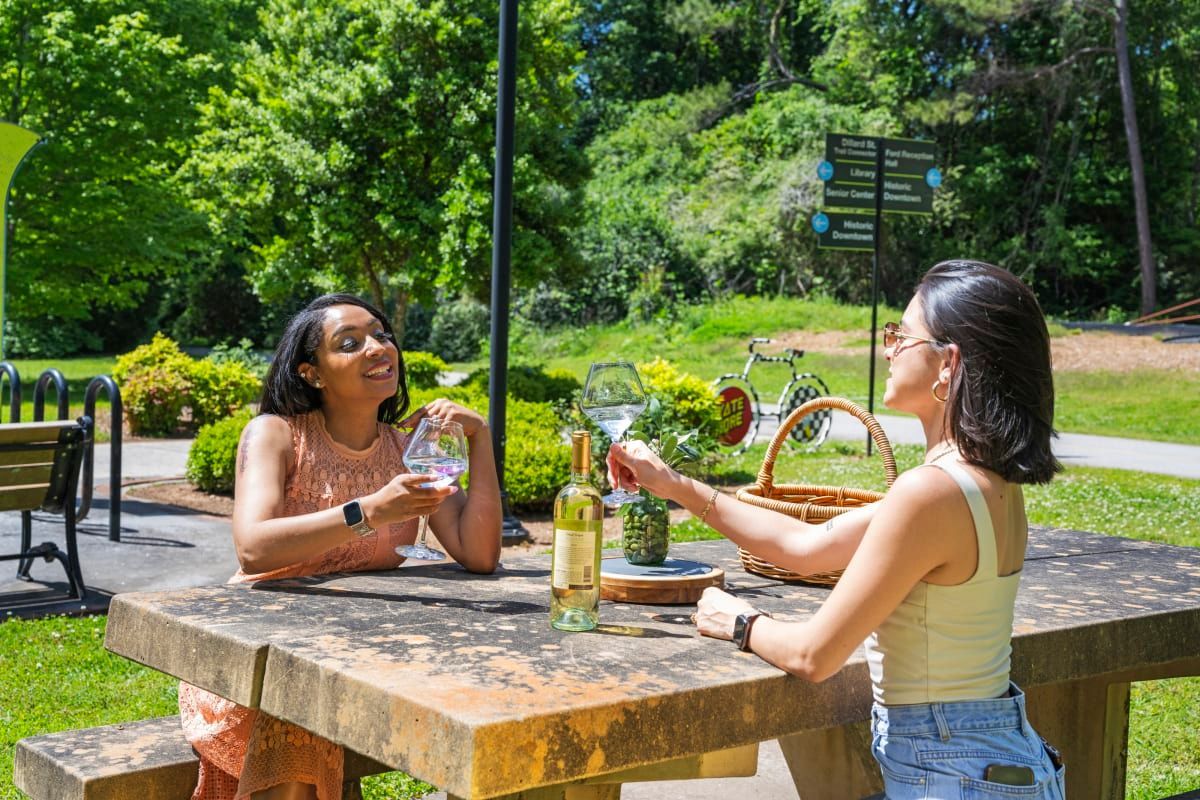 Friends talking at SpringSide in Powder Springs, GA.
