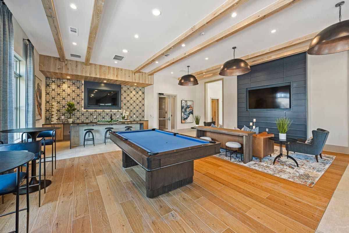 Clubhouse pool table at SpringSide in Powder Springs, GA.