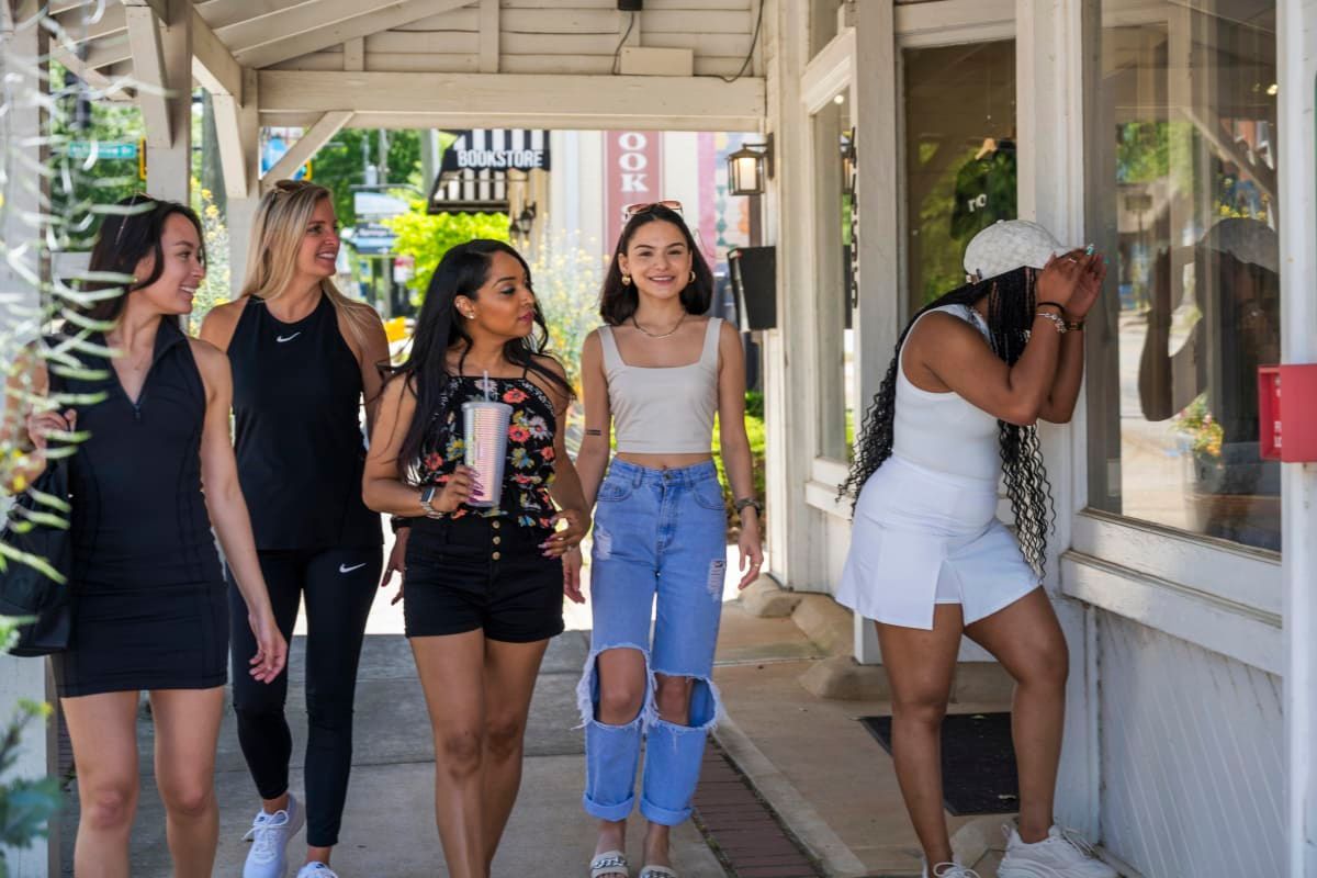 Friends walking at SpringSide in Powder Springs, GA.
