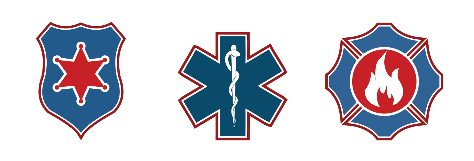 A shield with a star of life and a fireman 's cross