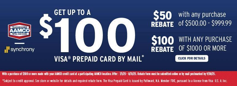 AAMCO credit card rebate special