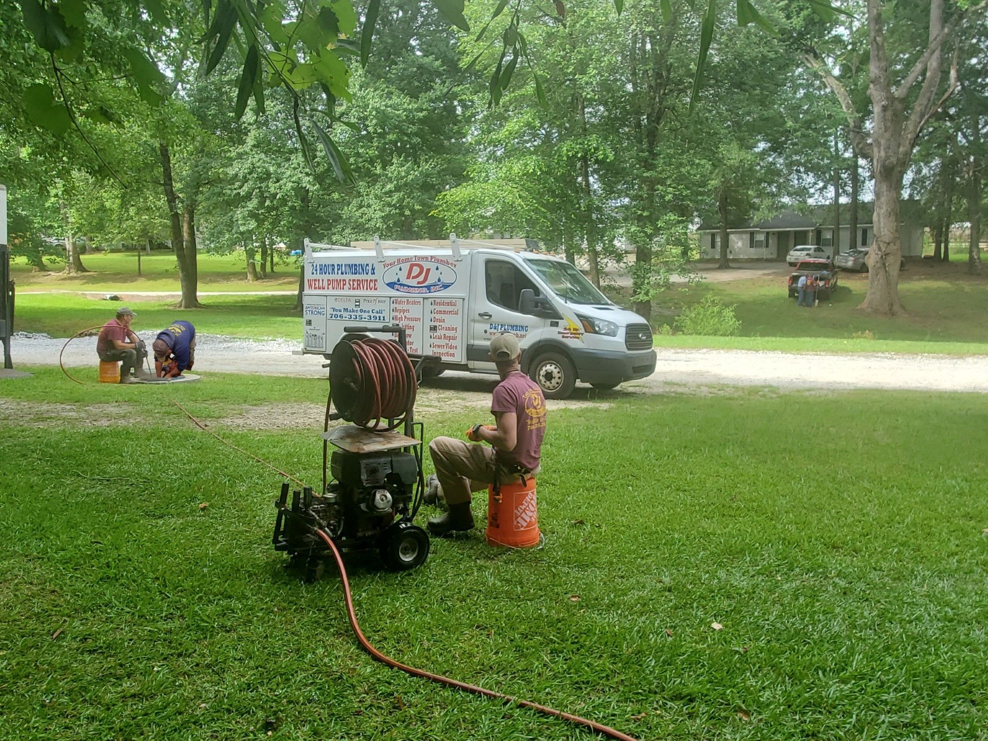 fixing an indoor water pipe with a spanner