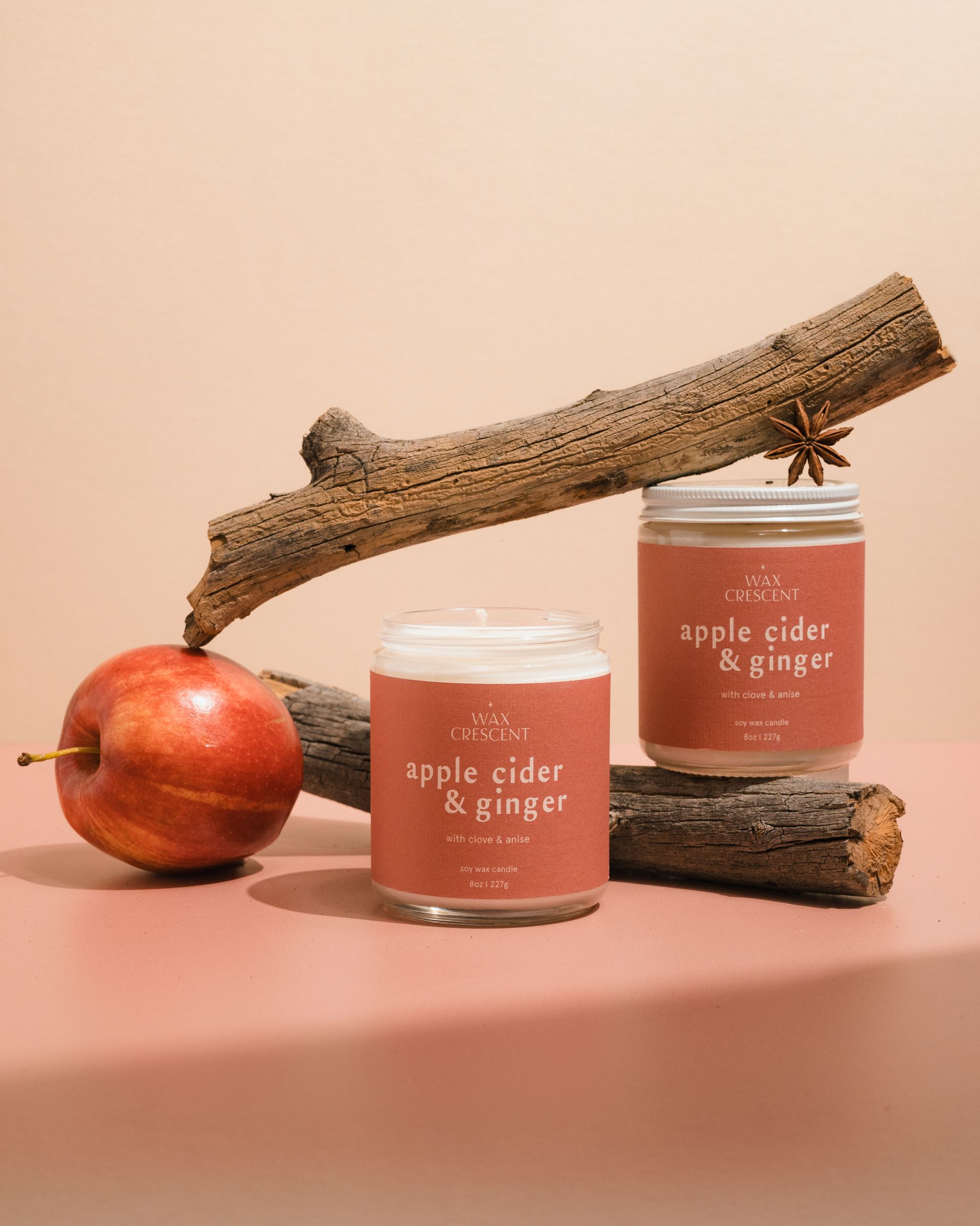Wax Crescent Apple Cider Ginger Candle 