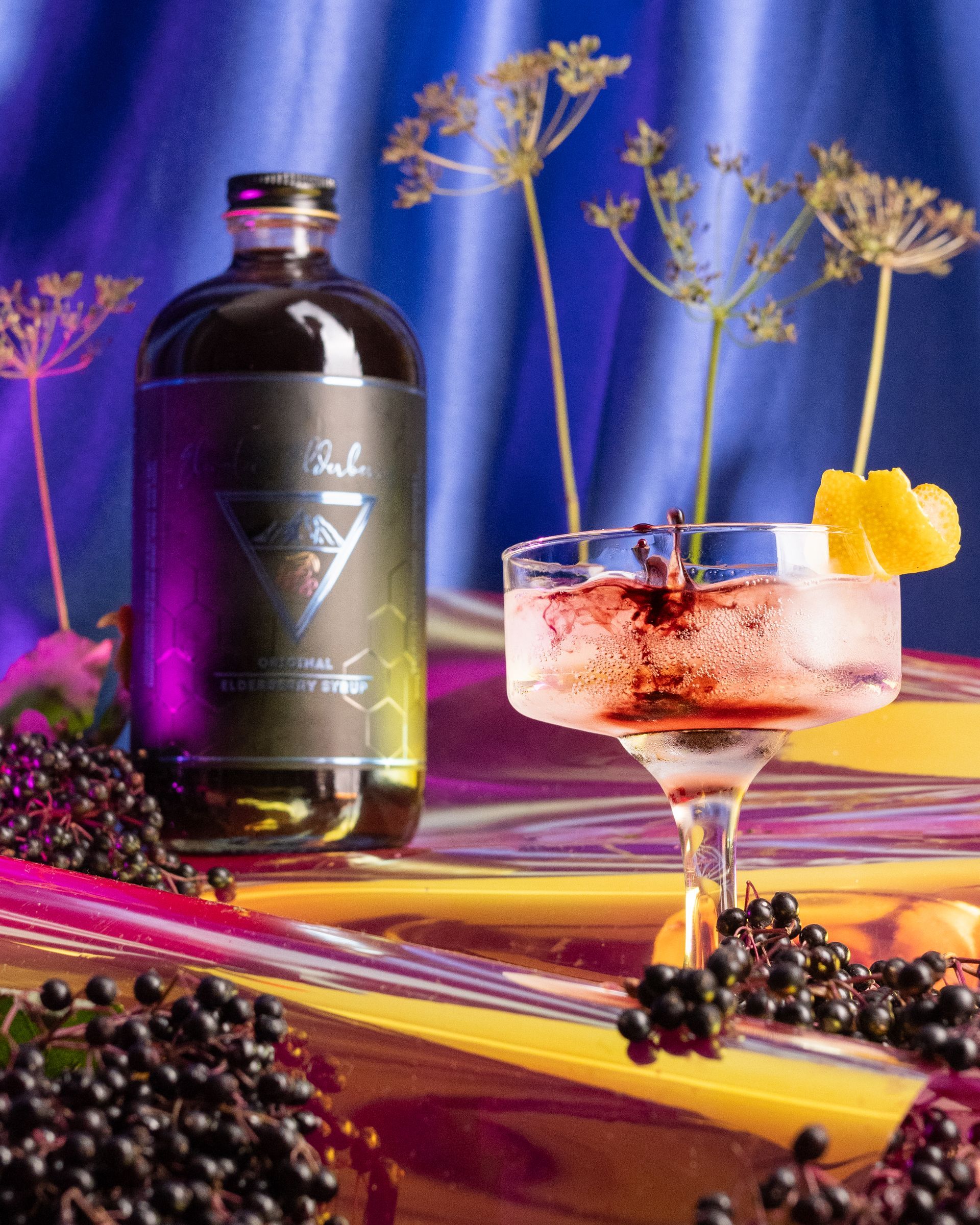 Elevated Elderberry Syrup Cocktail Mocktail Drink 