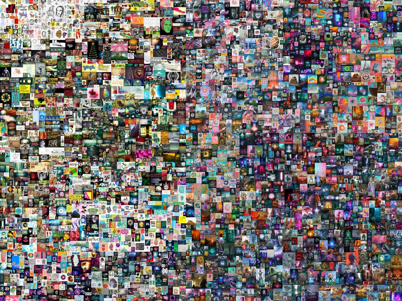 It looks like a mosaic of a bunch of pictures.