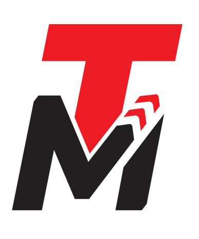 A red and black logo for temerarii media