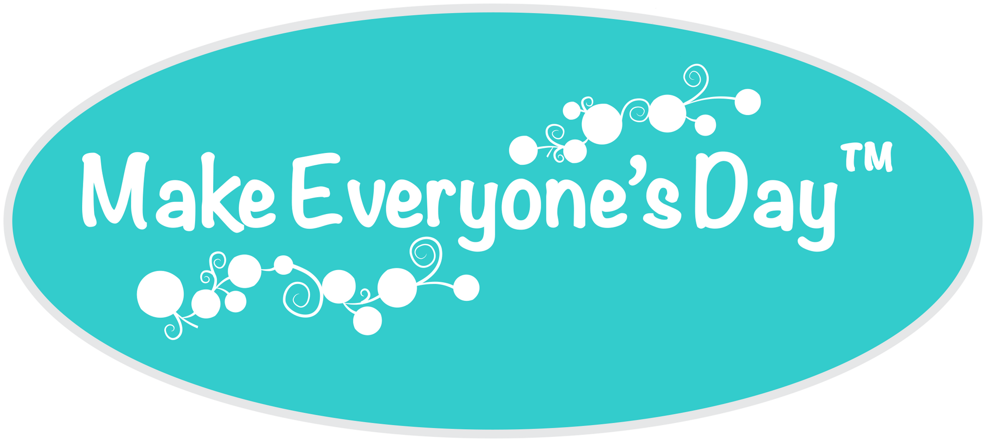 The make everyone 's day logo is blue and white.