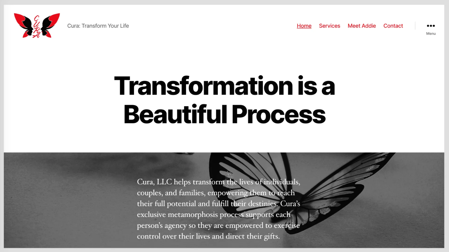 A black and white photo of a butterfly with the words `` transformation is a beautiful process ''.