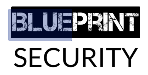 A logo for blueprint security is shown on a white background.