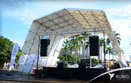 Techo trimalla gigante, Pabellon, Carpa