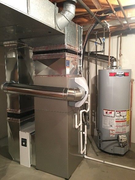 High Efficiency Furnace, AC, Air Cleaner, Humidifier and Hot Water Tank Installation