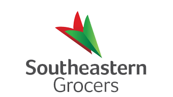 A logo for southeastern grocers with a red and green arrow.