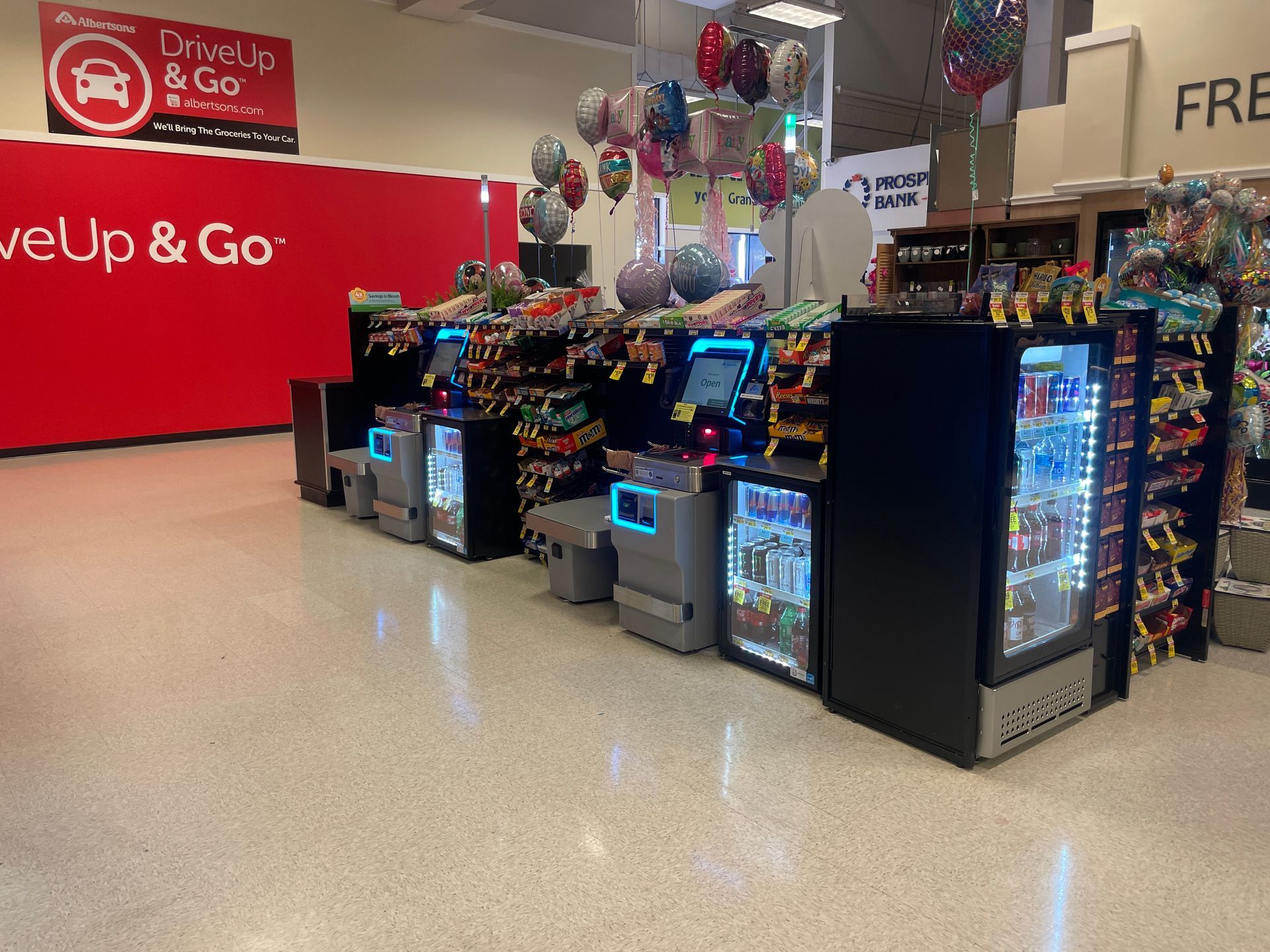 SCO at Albertsons with DSA coolers and Toshiba system 7 