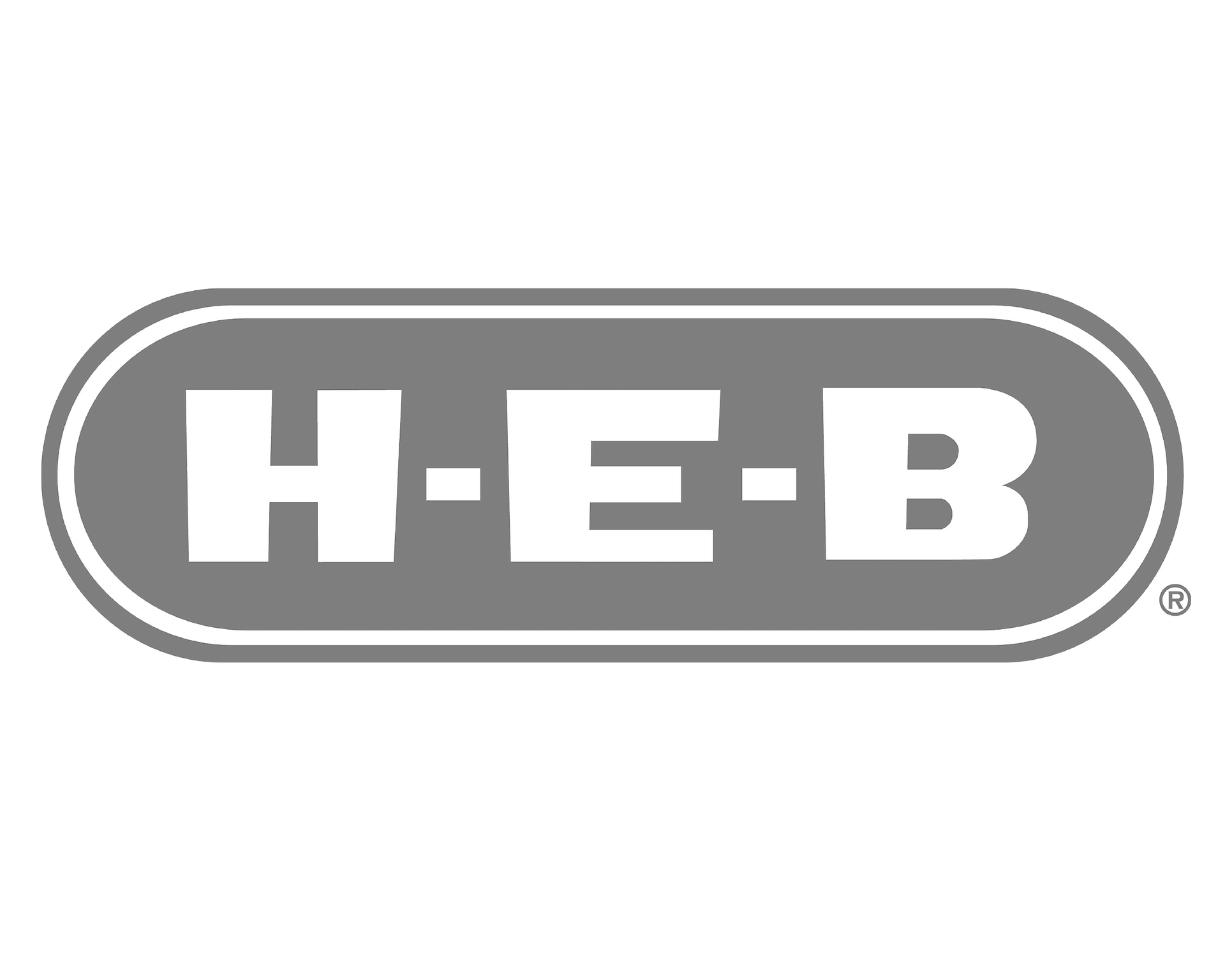 A red and white h-e-b logo on a white background
