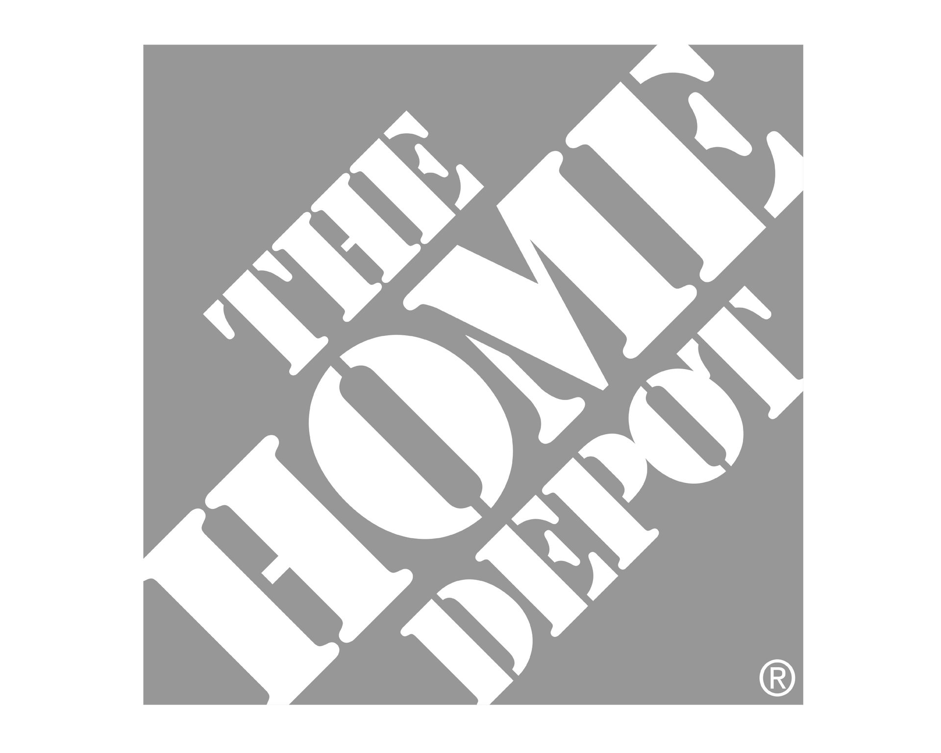 An orange and white logo for the home depot