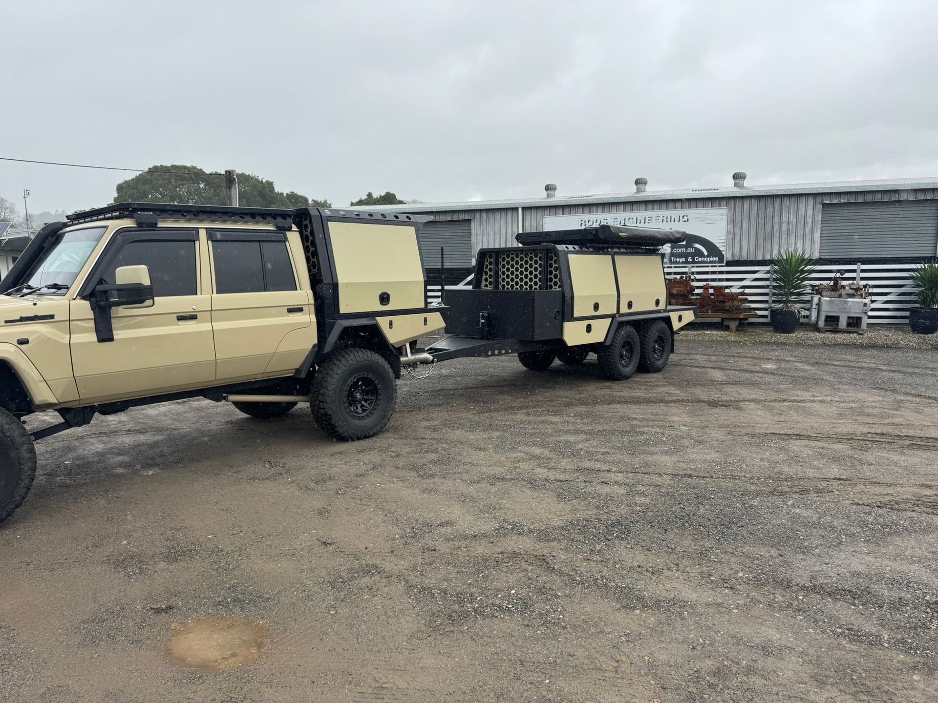 Silver Utility Trailer With Black Tarp Covering a Structure — Rod's Engineering & Lifetime Trailers in Bli Bli, QLD