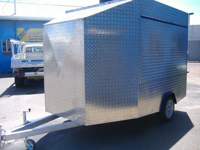 Silver Diamond-plate Aluminum Food Trailer — Rod's Engineering & Lifetime Trailers in Bli Bli, QLD
