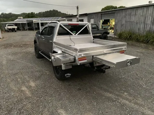 Gray Pickup Truck With Custom Aluminum Tray— Rod's Engineering & Lifetime Trailers in Bli Bli, QLD