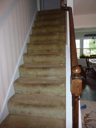 Brown Stairs with Handle— Interior Remodel in Lancaster, PA